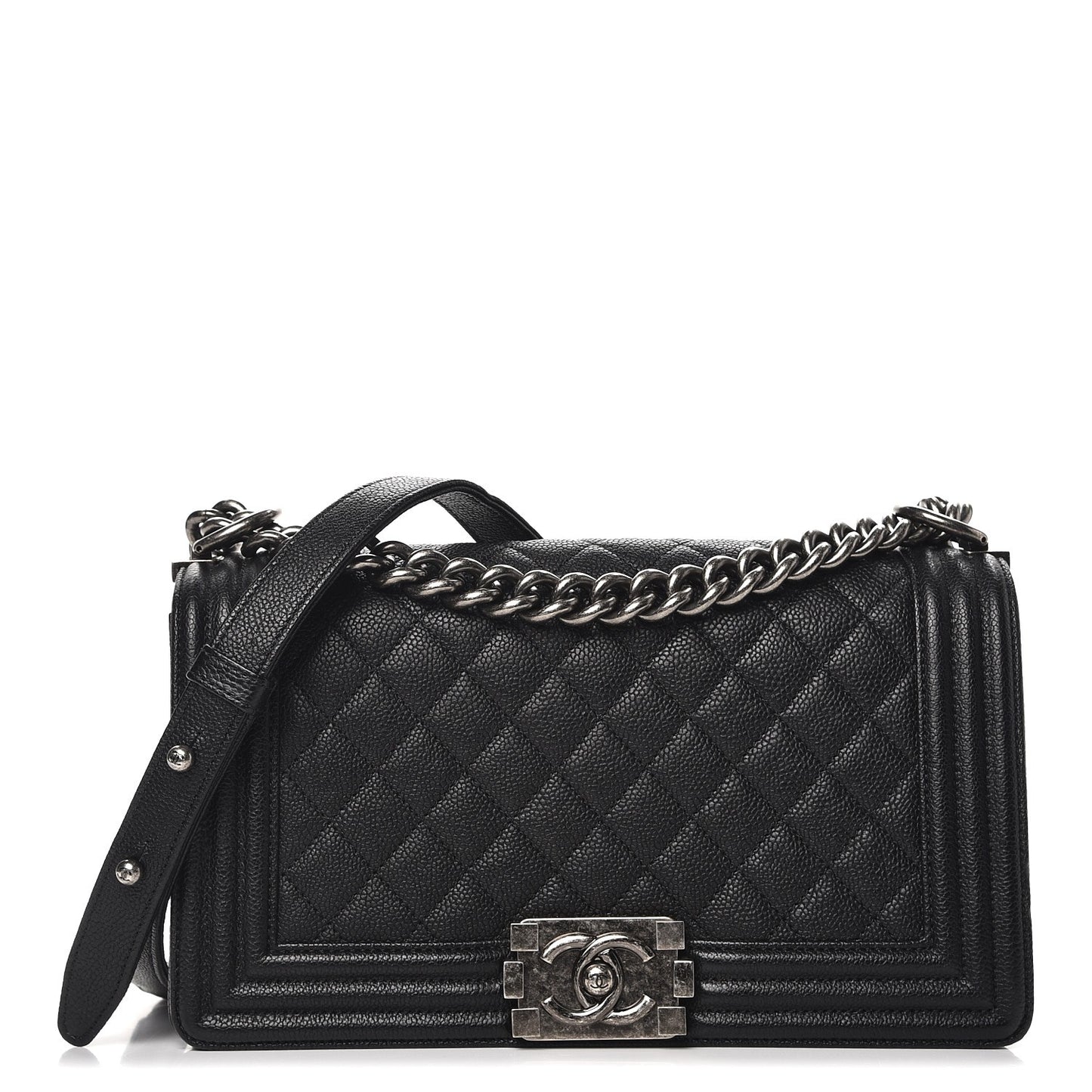 Caviar Quilted Medium Boy Flap Black