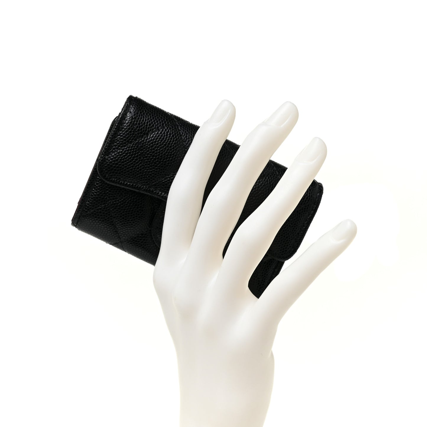 Caviar Quilted Classic 4 Key Holder Wallet Black