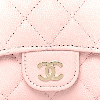 Chanel Caviar Quilted Flap Card Holder Wallet Light Pink 9 of 10