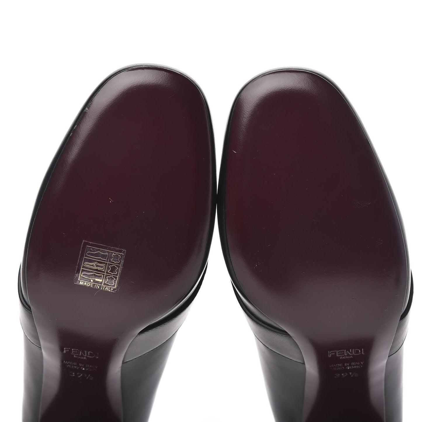Calfskin Rainbow Studded Mid-Heel Loafer Pumps 39.5 Black Multicolor