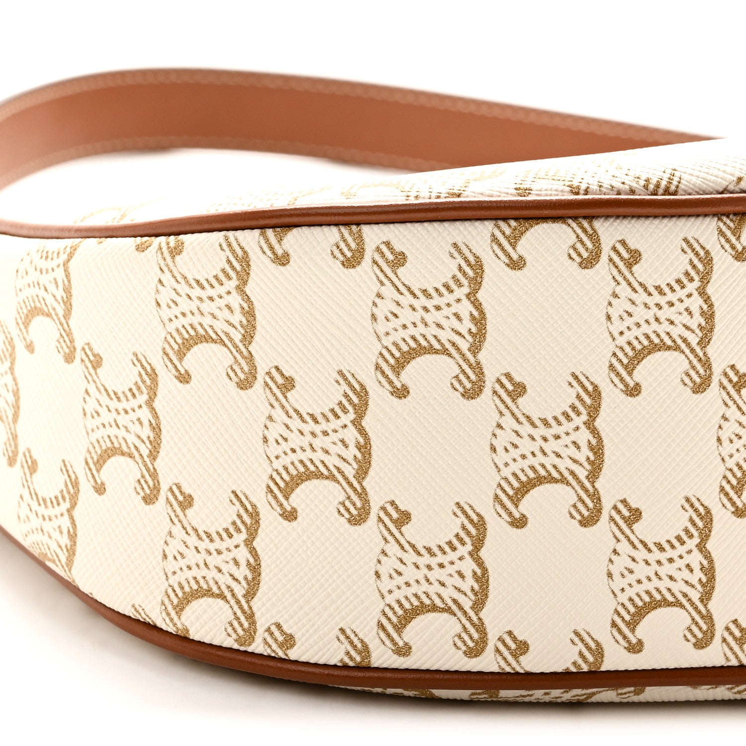 Celine Canvas Calfskin Ava Triomphe Shoulder Bag White 9 of 10