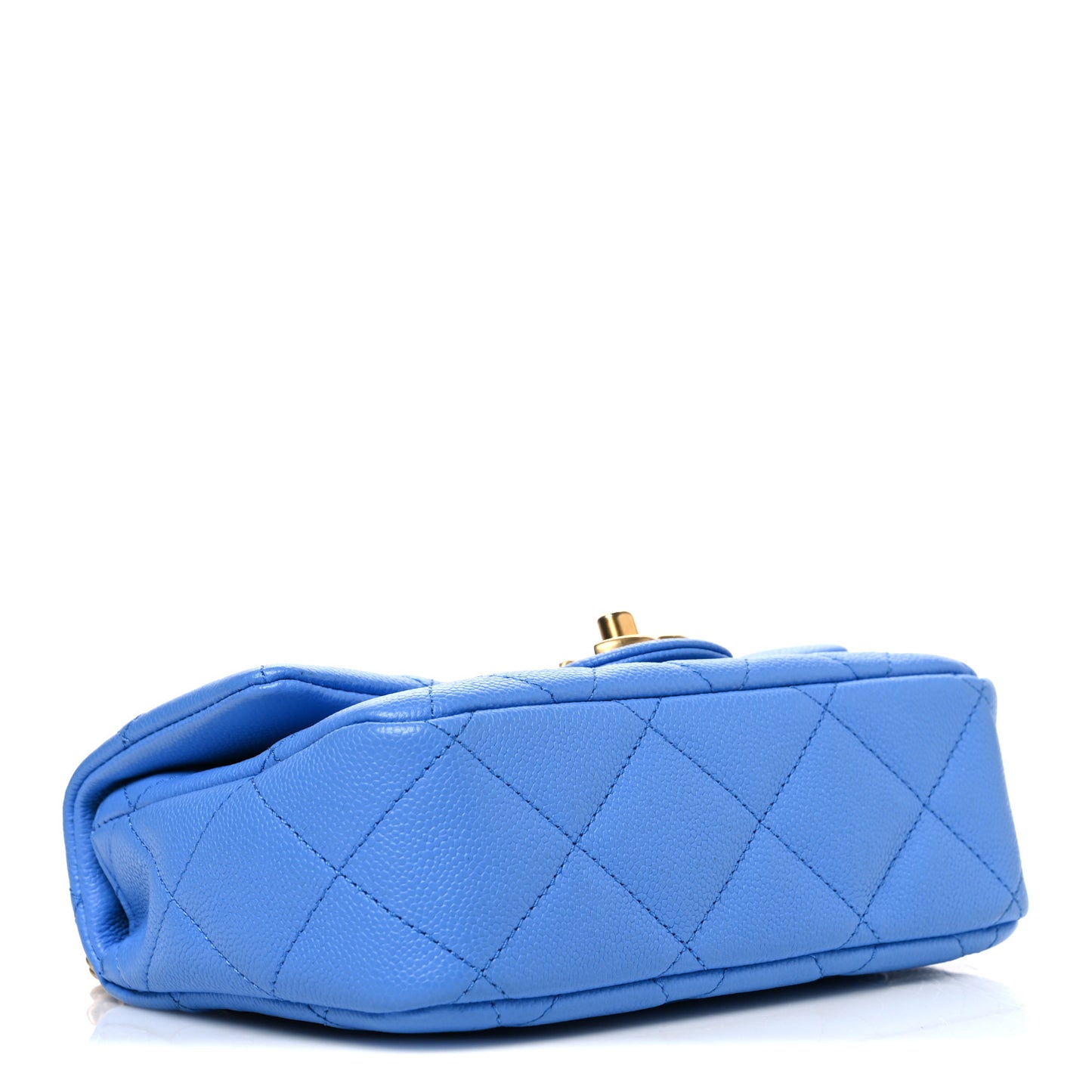 Caviar Quilted Mini Sweetheart Flap Blue