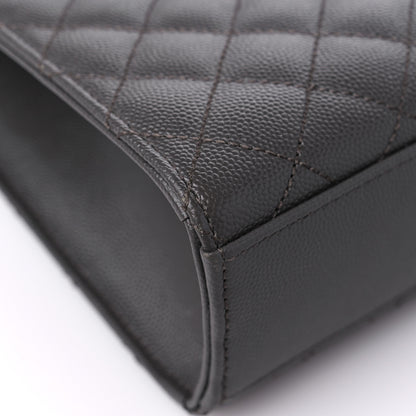 Saint Laurent Grain De Poudre Textured Mixed Matelasse Large Triquilt Monogram Satchel Earth 8 of 13