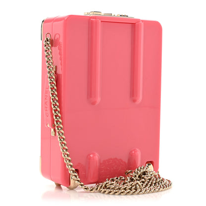 Chanel Plexiglass Lambskin Evening In The Air Mini Trolley Minaudiere Clutch Pink 3 of 11