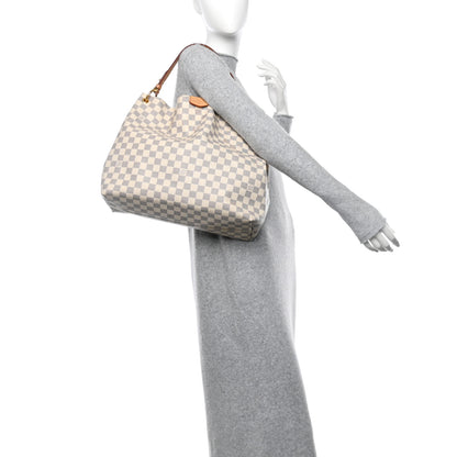 Louis Vuitton Damier Azur Graceful MM Rose Ballerine 2 of 13