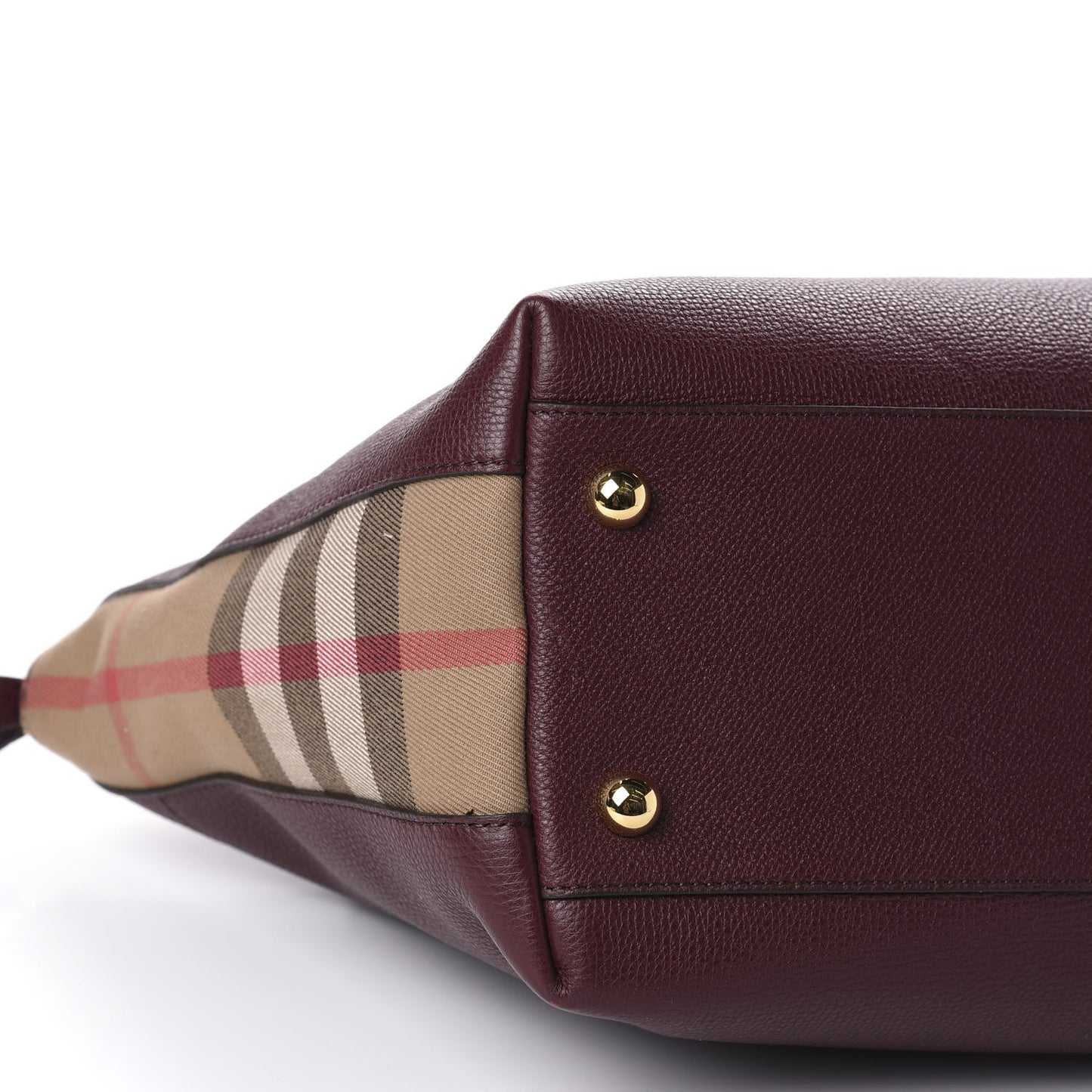 Derby Calfskin House Check Medium Welburn Tote Mahogany Red