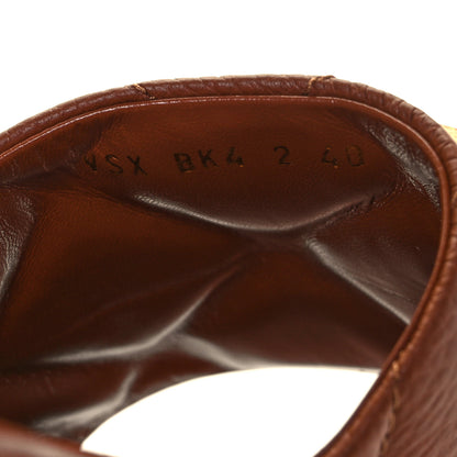 Valentino Garavani Pebbled Calfskin Roman Stud Flat Slide Sandals 40 Saddle Brown 7 of 8