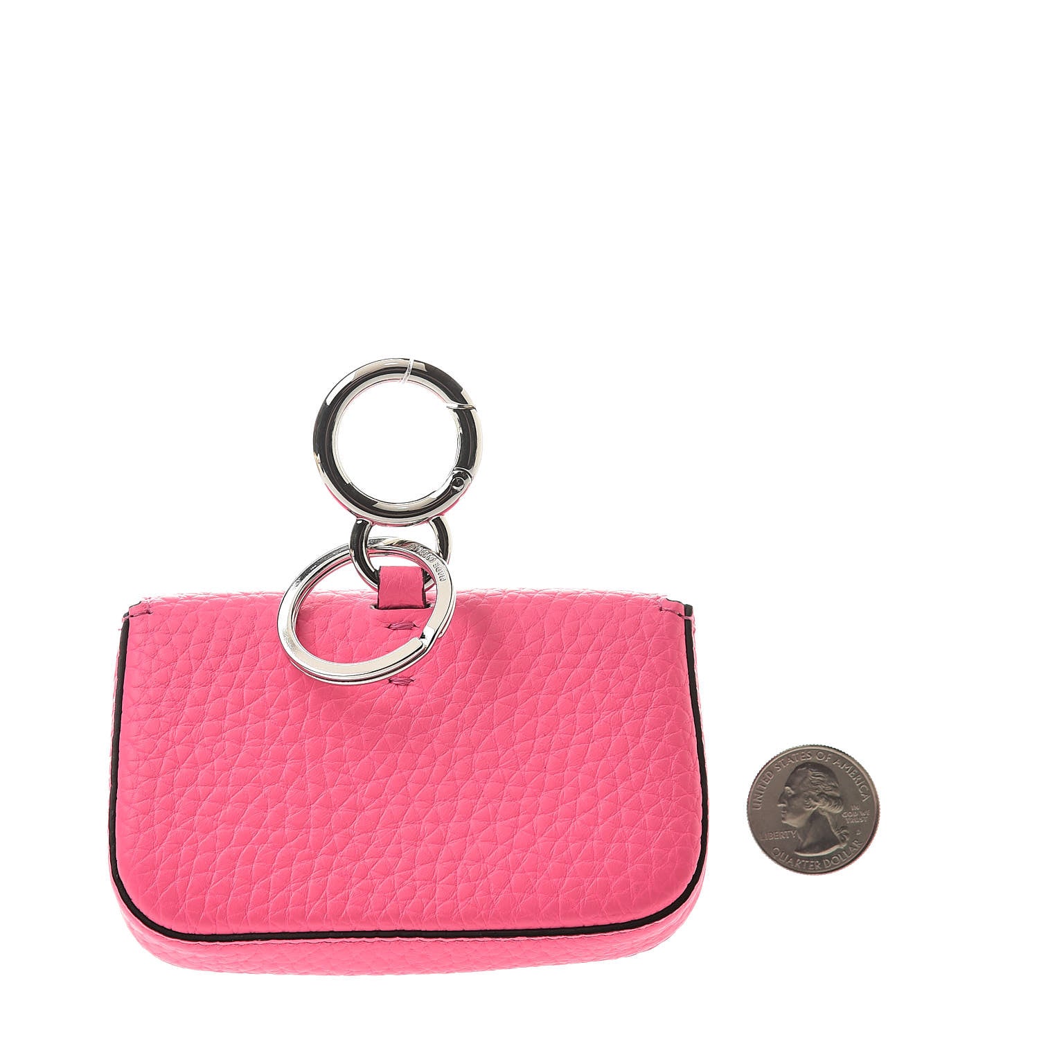 Fendi Cuoio Romano Micro Baguette Charm Rosa Fluo 2 of 6