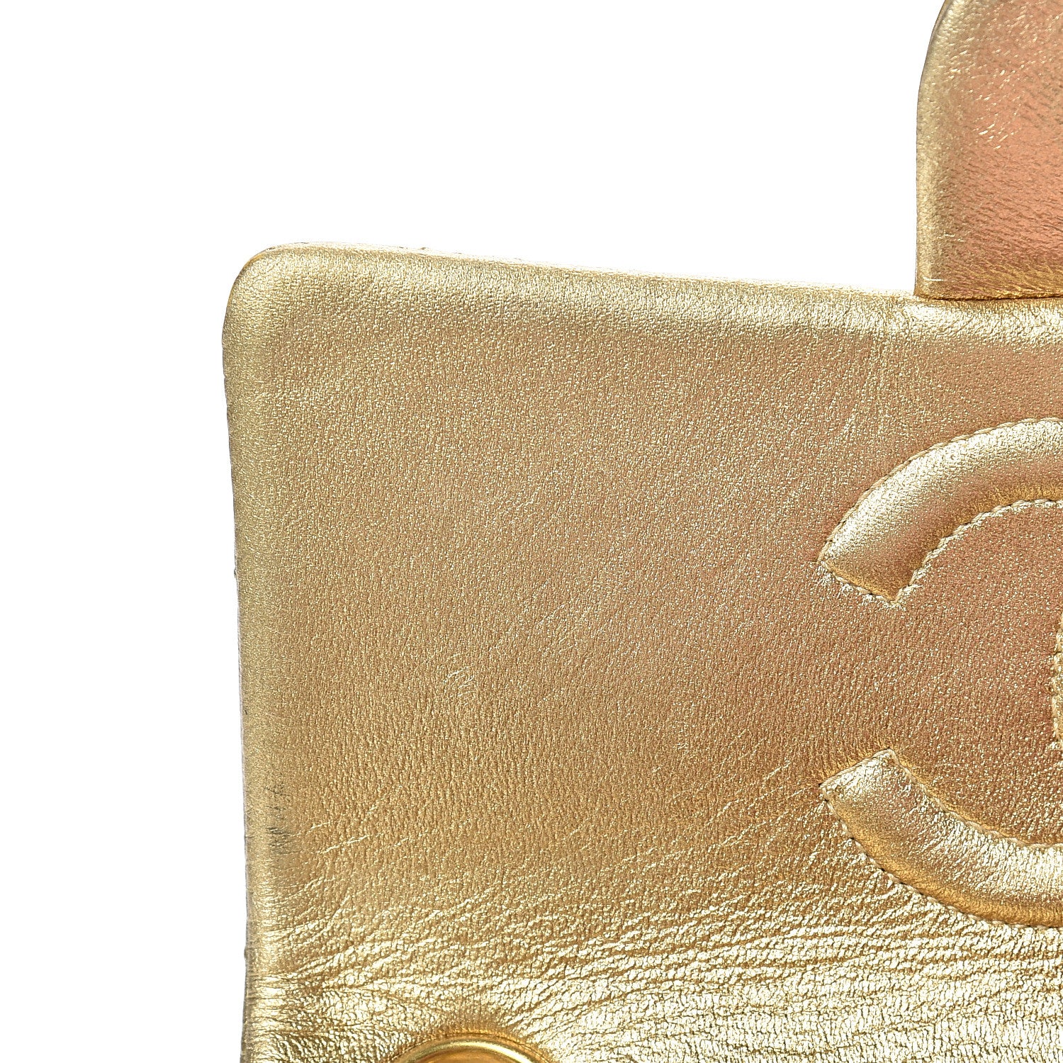 Chanel Metallic Lambskin Quilted Mini Square Flap Gold 14 of 16