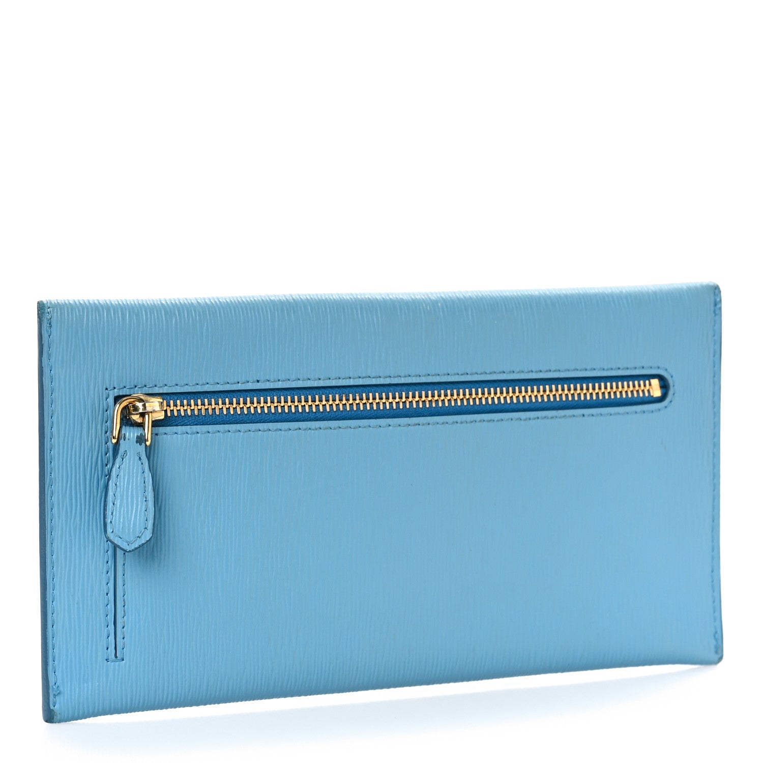 Prada Vitello Move Envelope Wallet Blue 3 of 8