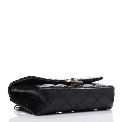 Chanel Aged Calfskin Quilted 2.55 Reissue Flap Belt Bag Clutch Black 4 of 14