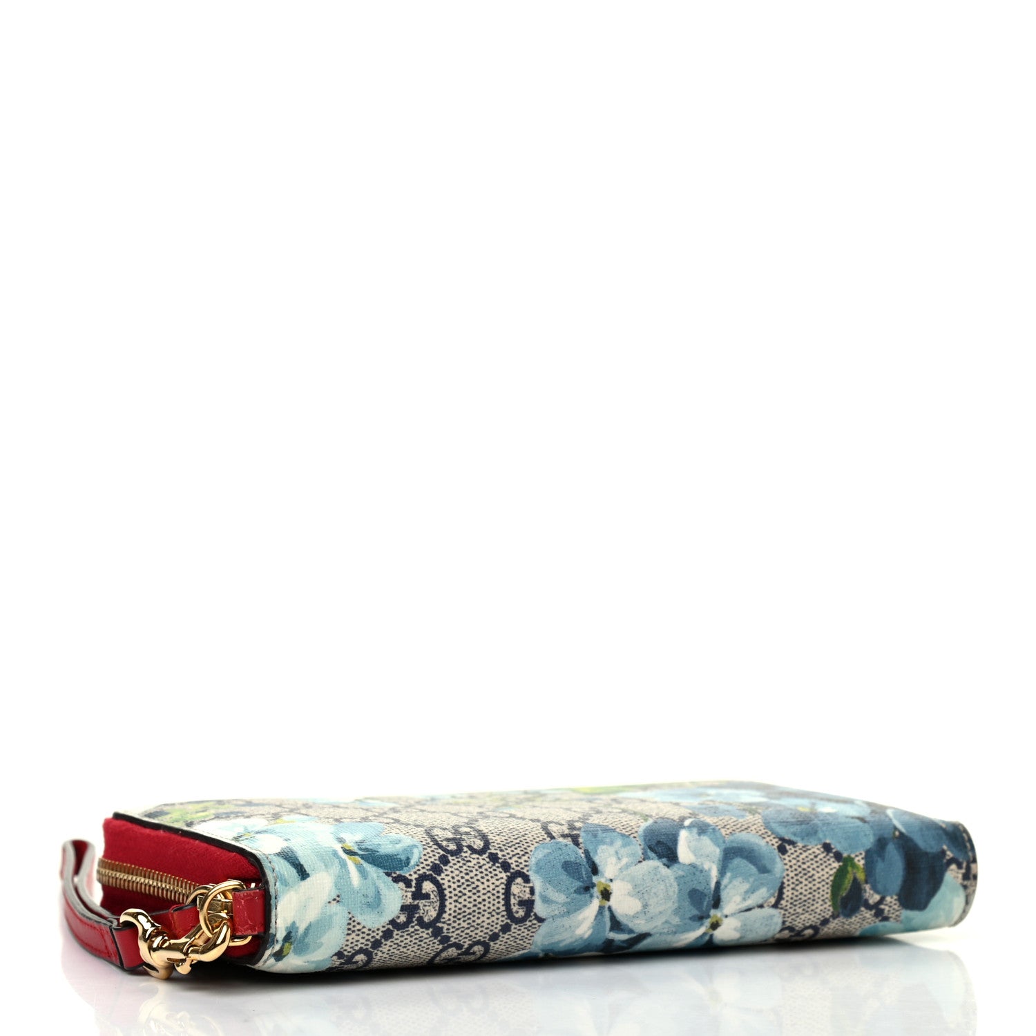 Gucci GG Supreme Monogram Blooms Wrist Wallet Blue 4 of 7