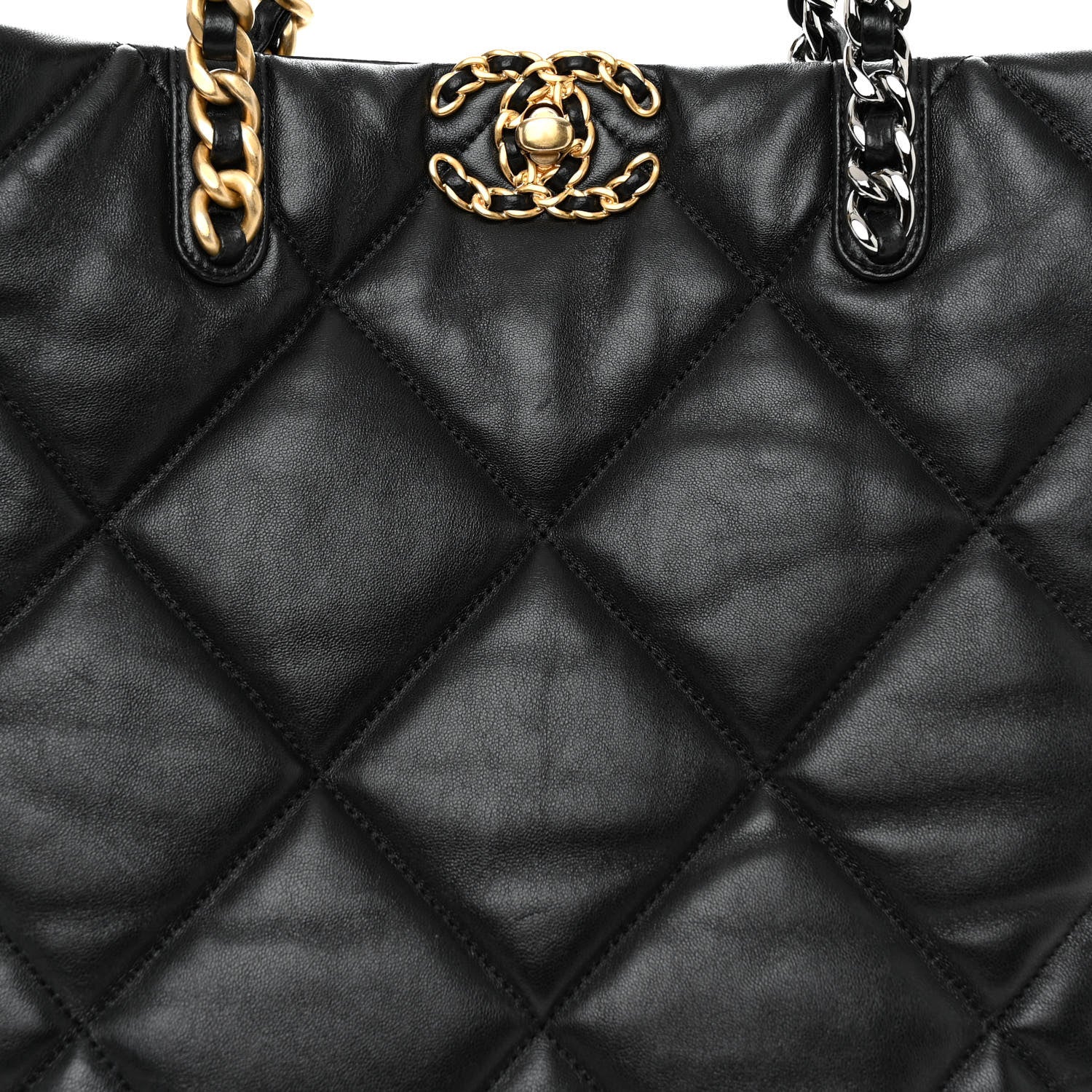 Chanel Lambskin Quilted Chanel 19 Shopping Bag Black 8 of 10