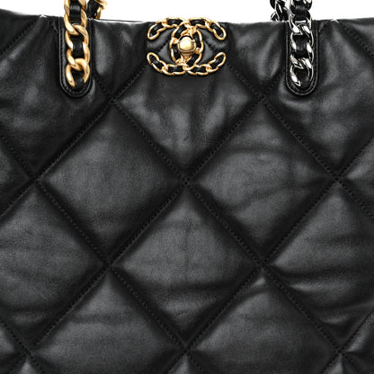 Chanel Lambskin Quilted Chanel 19 Shopping Bag Black 8 of 10