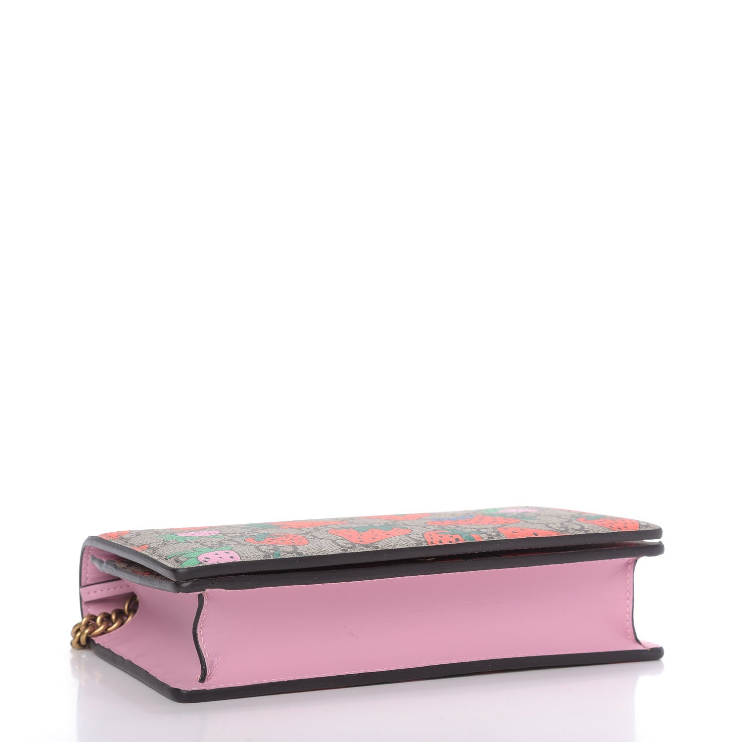 Gucci GG Supreme Monogram Strawberry Chain Wallet 4 of 9