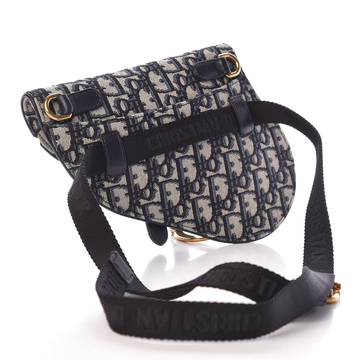 Christian Dior Oblique Saddle Belt Bag Blue 3 of 9