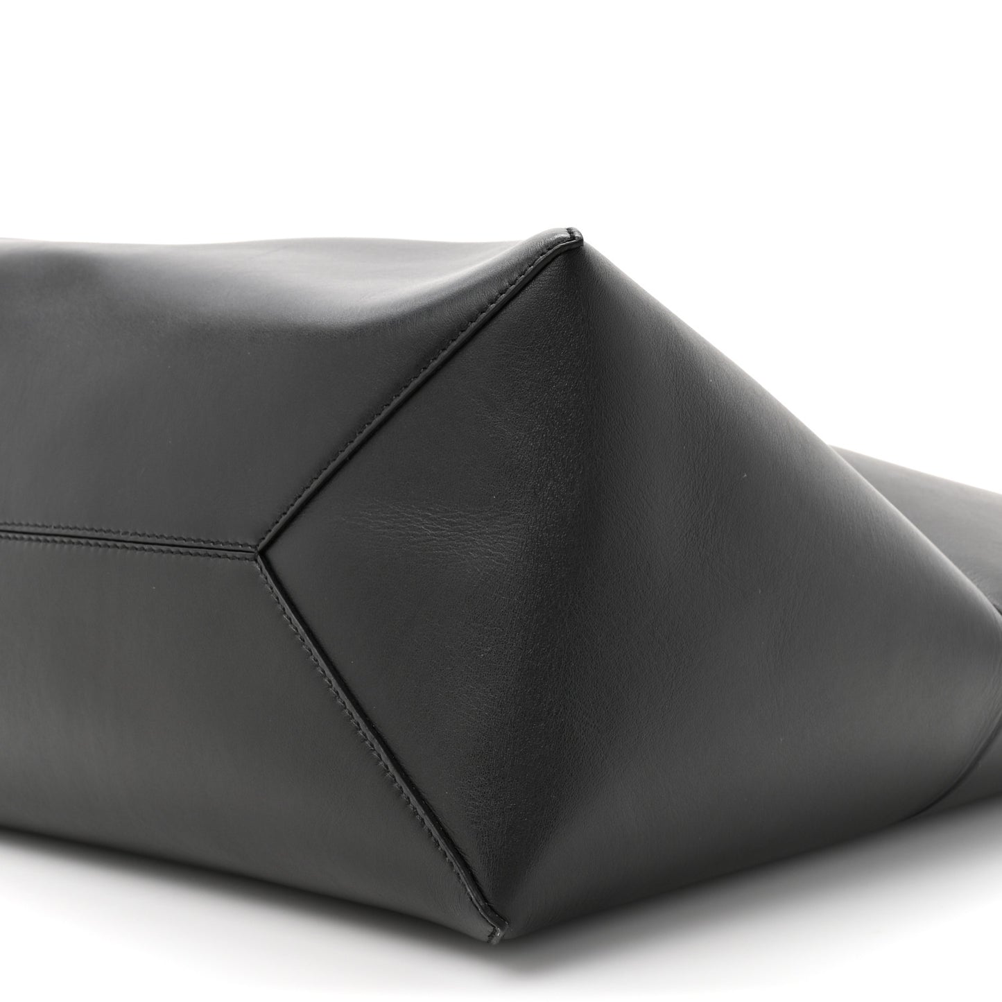 Shiny Calfskin Large  Puzzle Fold Tote Warm Desert Black