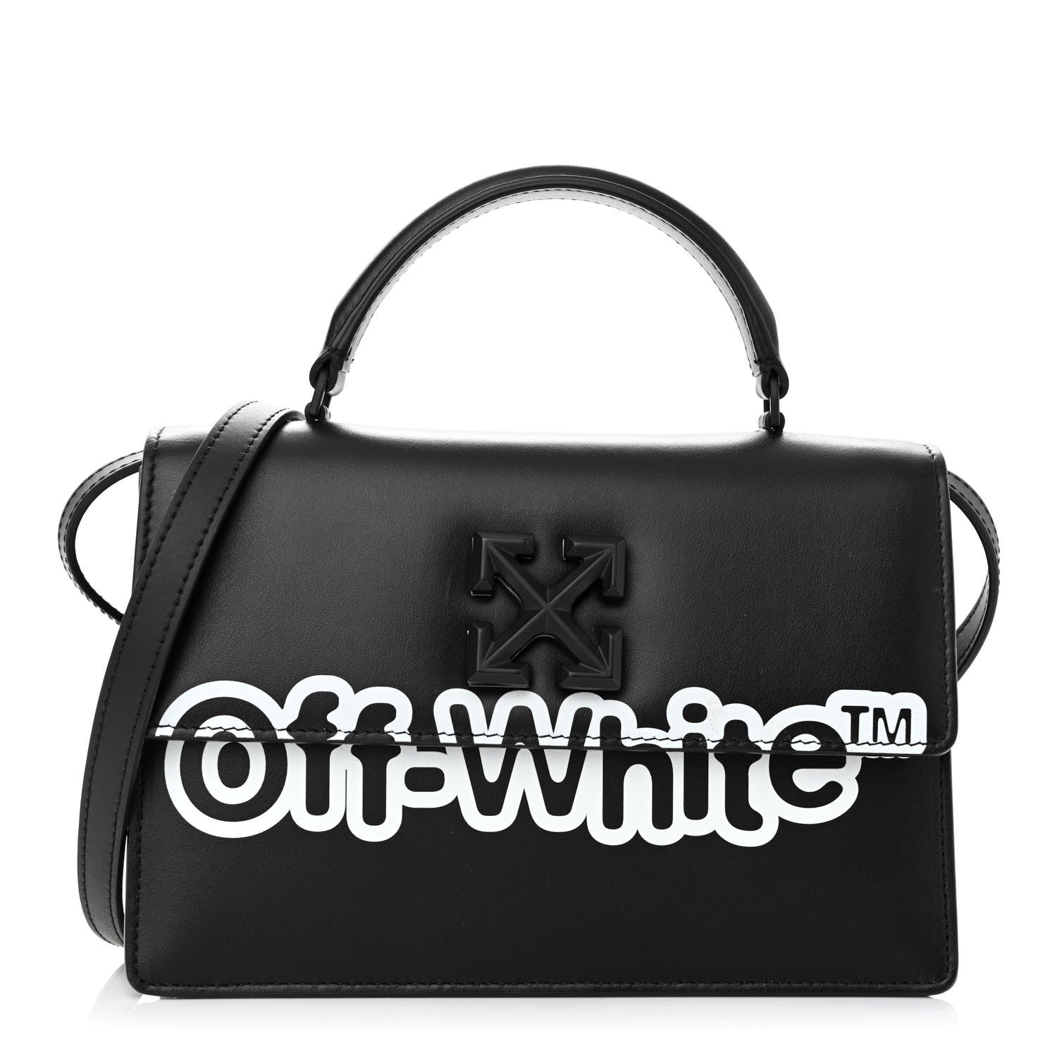 Off-White Calfskin Jitney 1.4 Shoulder Bag Black 1 of 13