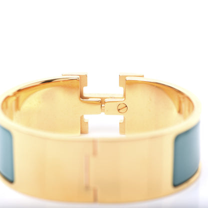 Hermes Enamel Wide Clic Clac H Bracelet PM Vert Bleuete 4 of 5