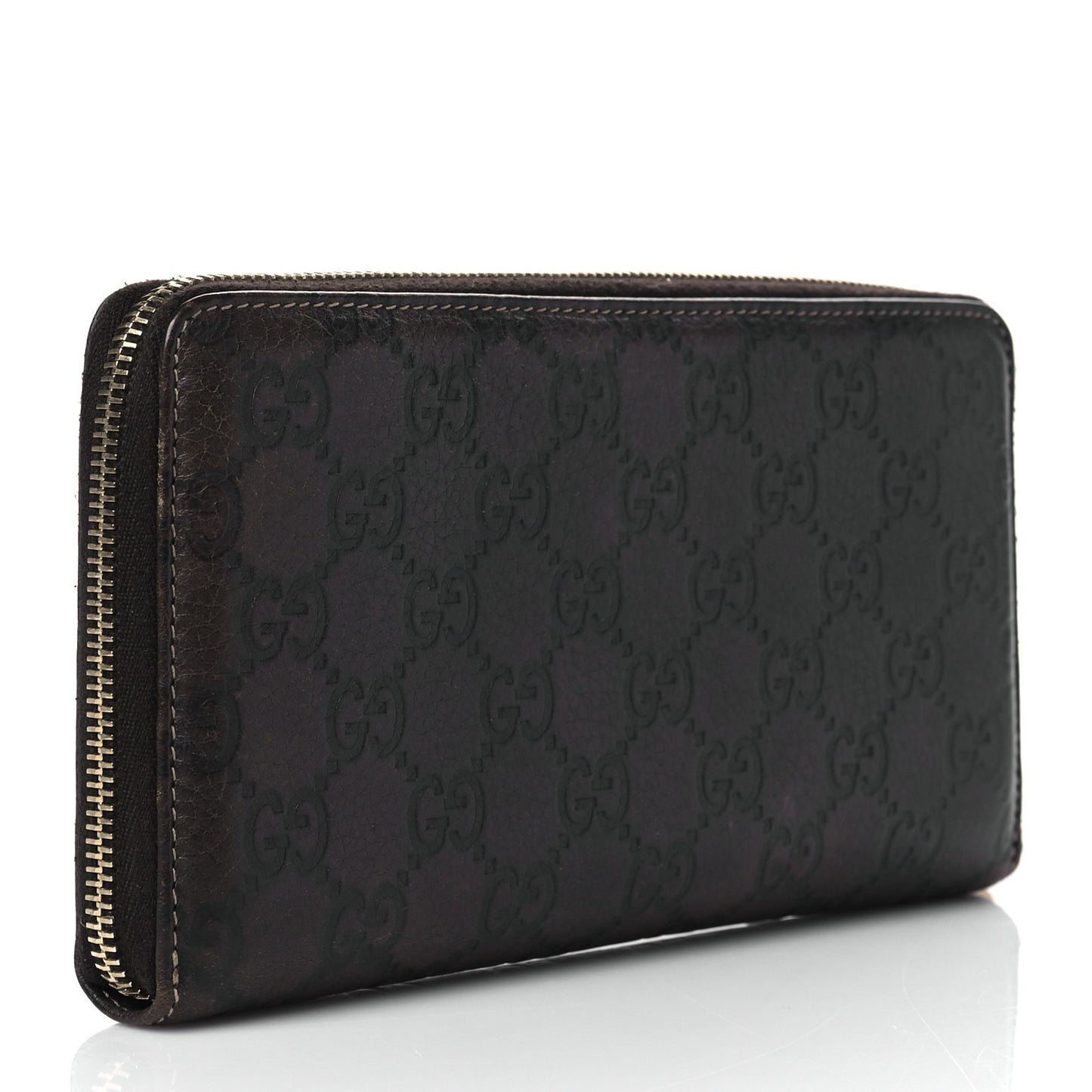 Guccissima Bamboo Tassel Zip Around Wallet Brown