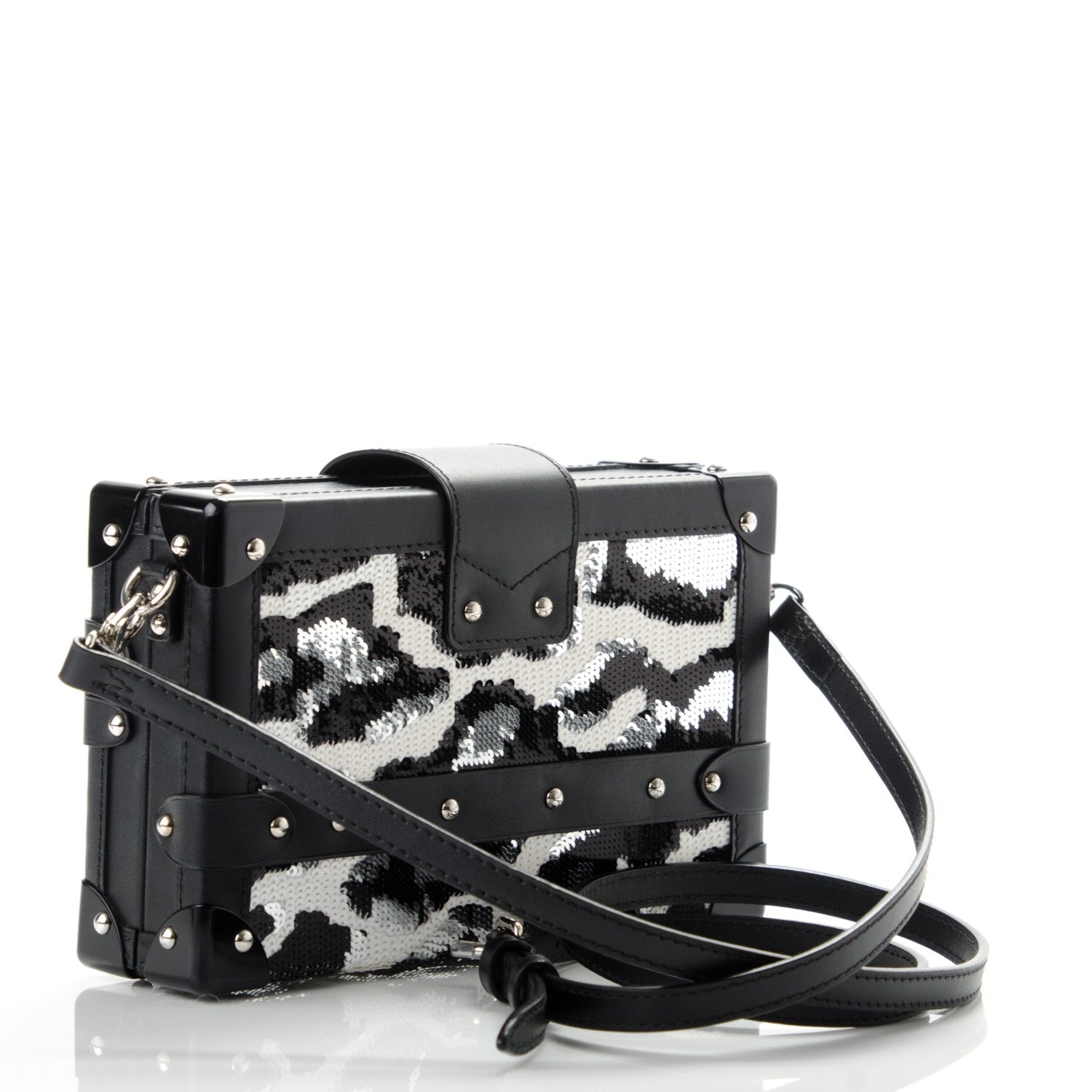 Louis Vuitton Sequins Leopard Petite Malle Black Gris 2 of 14