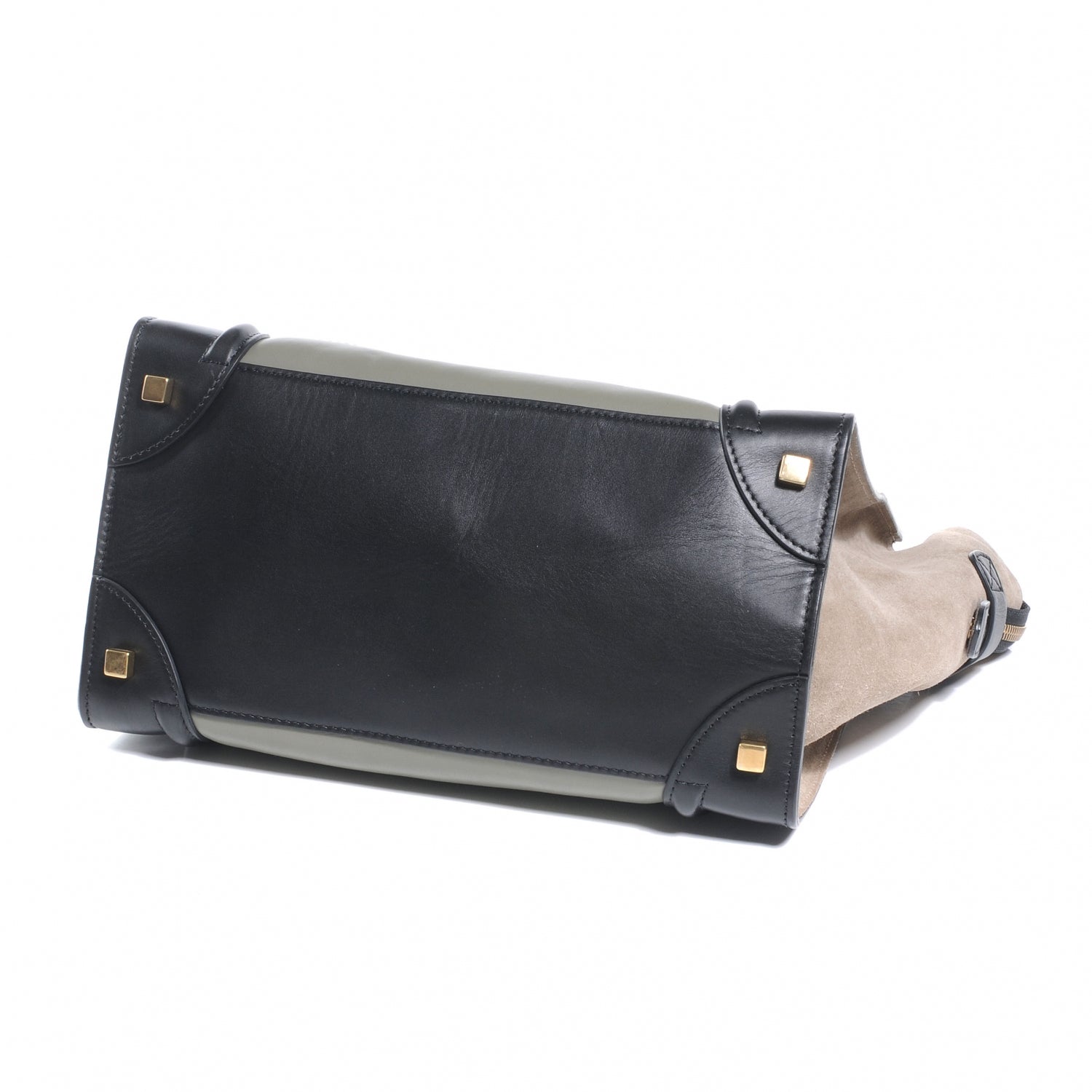 Celine Smooth Calfskin Suede Mini Tri-Color Luggage Black 4 of 6