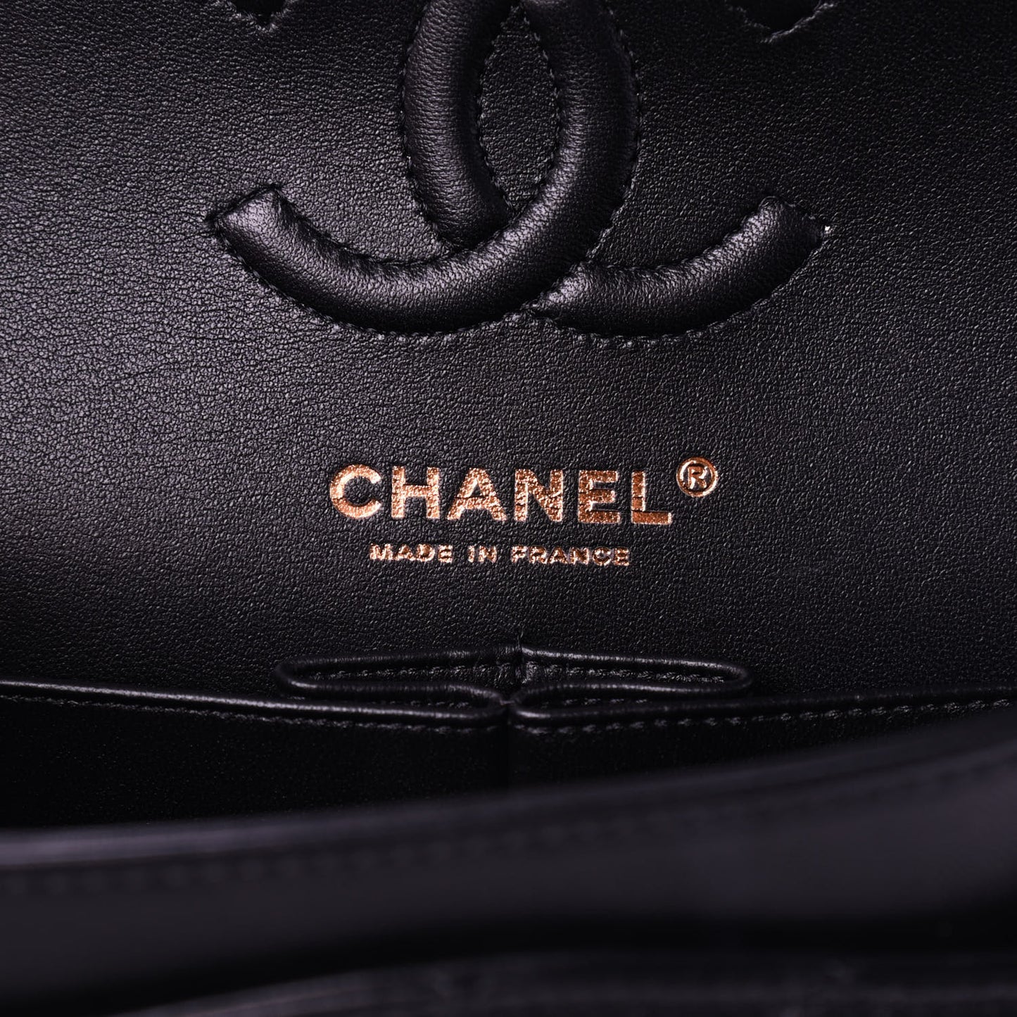 Lambskin Quilted Small Double Flap Black