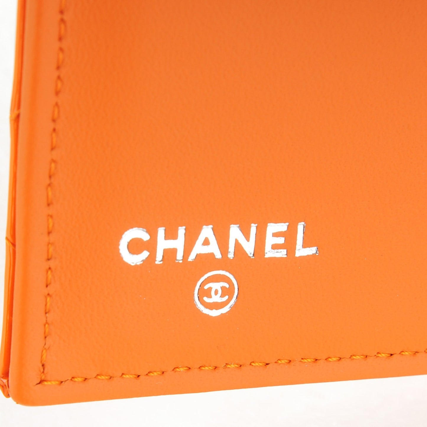 Patent Quilted Large Flap Wallet Orange