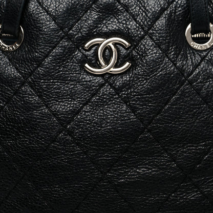 Chanel Glazed Calfskin Large On The Road Tote Black 6 of 8