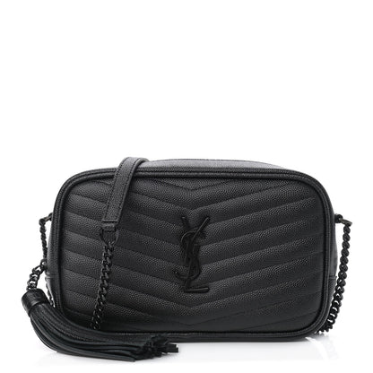 Saint Laurent Grain De Poudre Matelasse Monogram Mini Lou Camera Bag Black 1 of 9