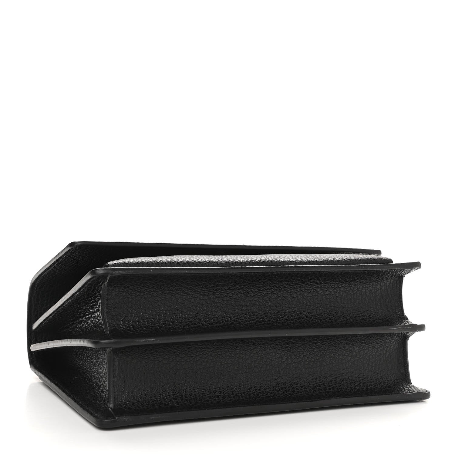 Saint Laurent Grained Calfskin Medium Monogram Sunset Satchel Black 3 of 9