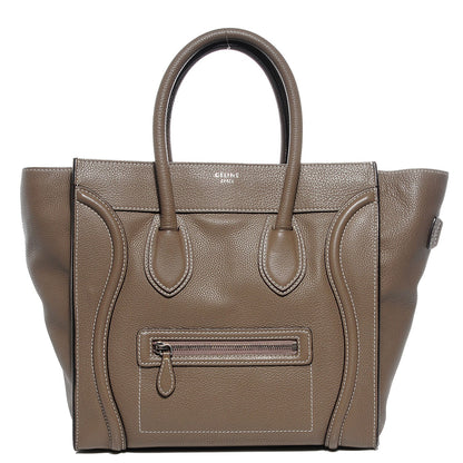 Celine Drummed Calfskin Mini Luggage Souris 1 of 8