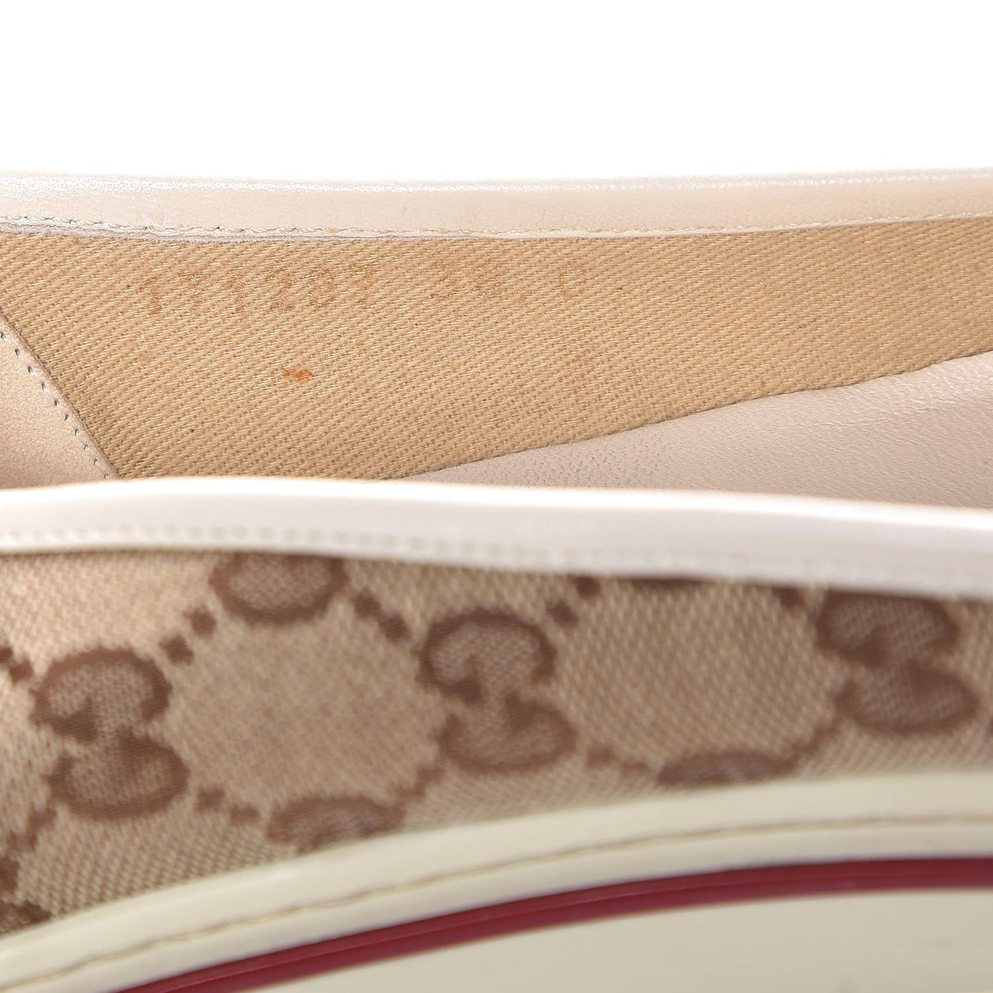 Monogram Script Web Flats 38 Beige Ebony