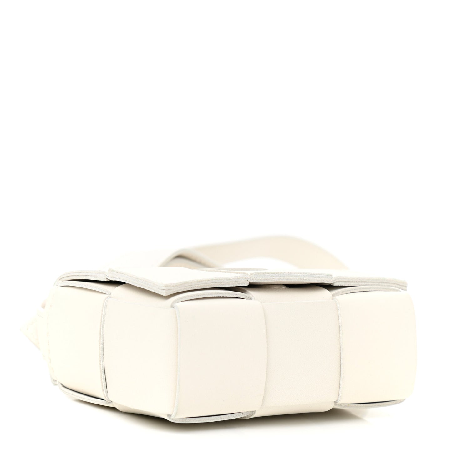 Lambskin Maxi Intrecciato Extra Mini Cassette Crossbody Bag White