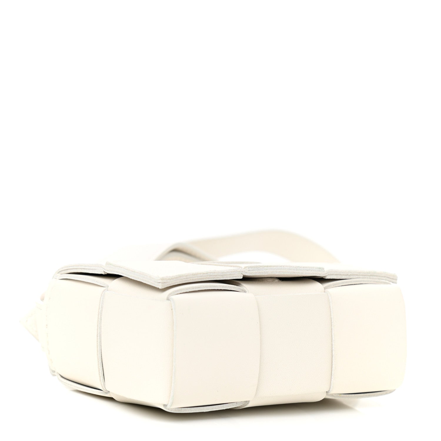 Bottega Veneta Lambskin Maxi Intrecciato Extra Mini Cassette Crossbody Bag White 4 of 9