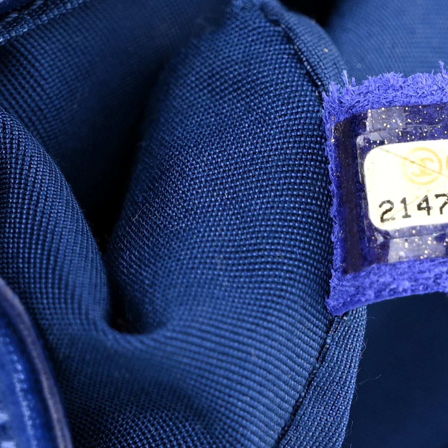 Velvet Quilted Medium Boy Flap Blue