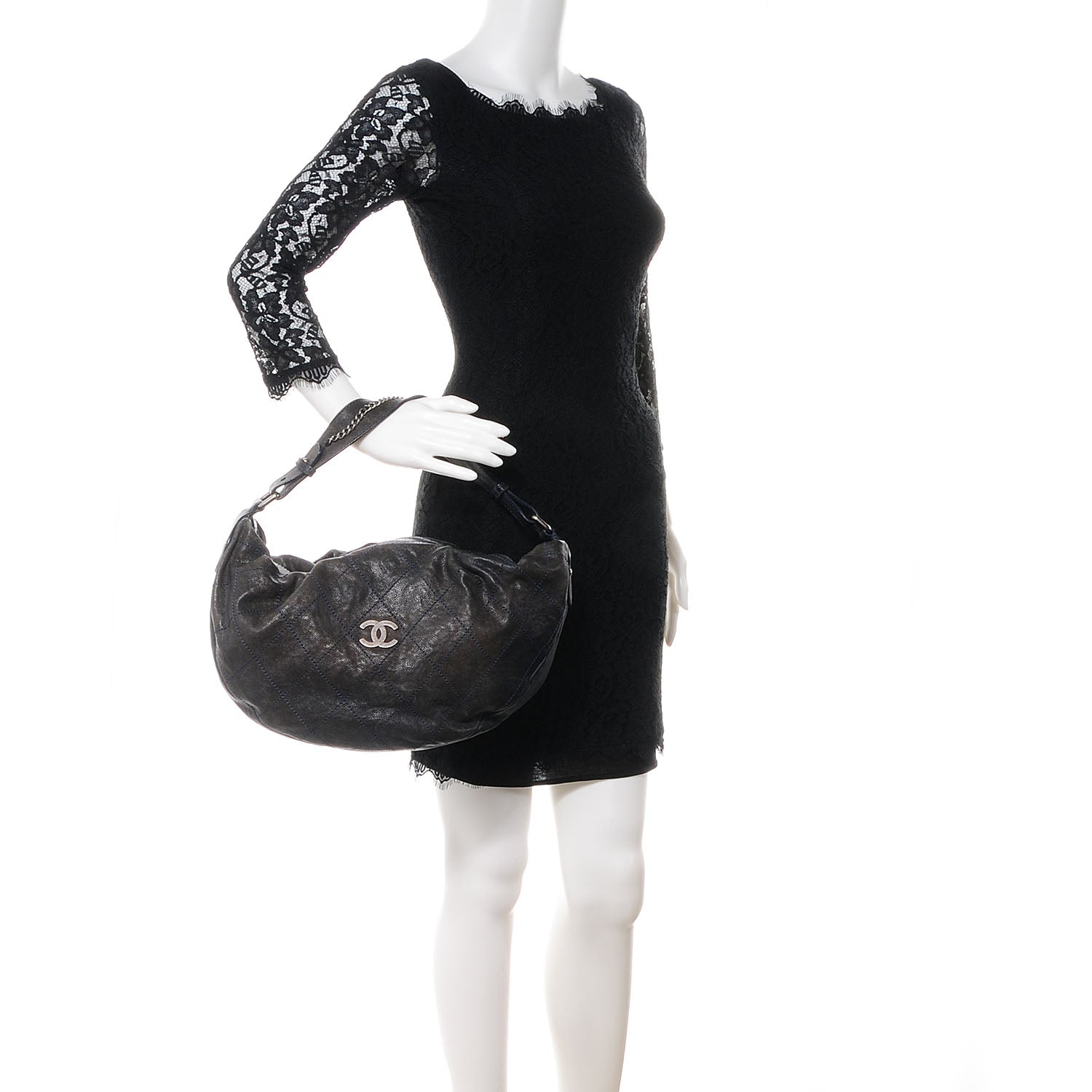 Chanel Caviar Large Outdoor Hobo Black 2 of 7