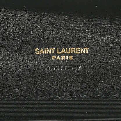 Saint Laurent Nappa Patent Calfskin Two-Toned Monogram Pouch Alabastro Black 6 of 9