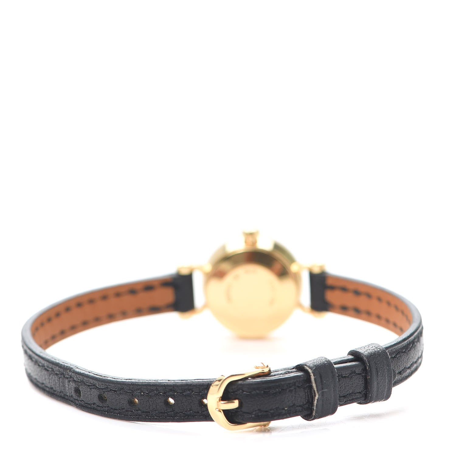 Hermes 18K Yellow Gold Barenia Diamond 16mm Faubourg Quartz Watch Noir 2 of 5