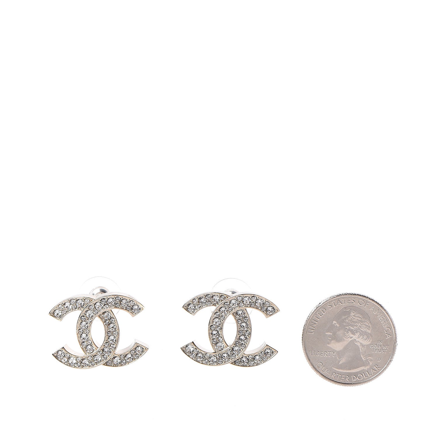 Crystal CC Earrings Gold
