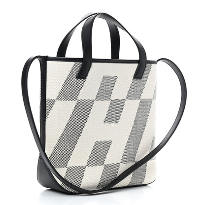 Hermes Swift H Canvas Cabas H En Biais 27 Black Ecru 3 of 9