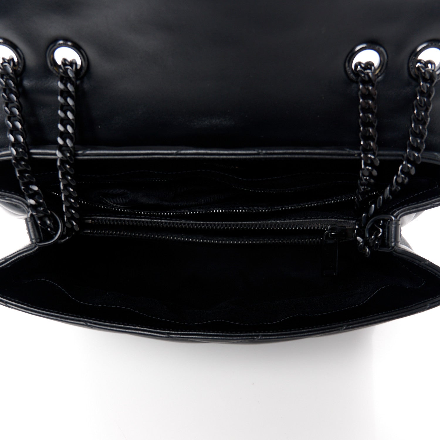 Saint Laurent Calfskin Y Quilted Monogram Monochrome Medium Loulou Chain Satchel Black 5 of 12