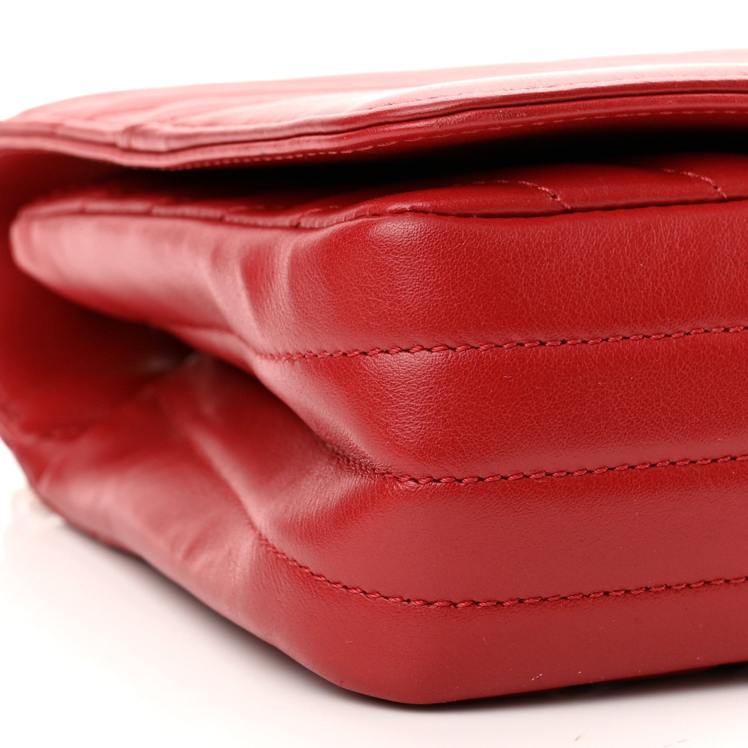 Chanel Calfskin Chevron Quilted Small Statement Flap Red 9 of 10