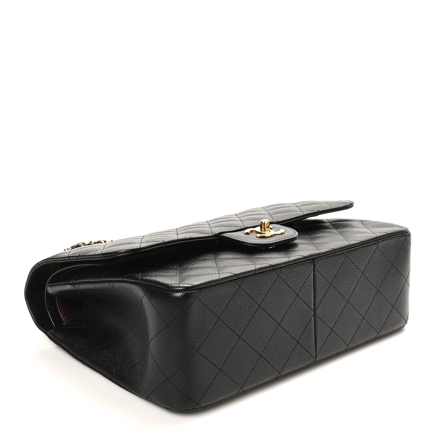 Caviar Quilted Jumbo Double Flap Black