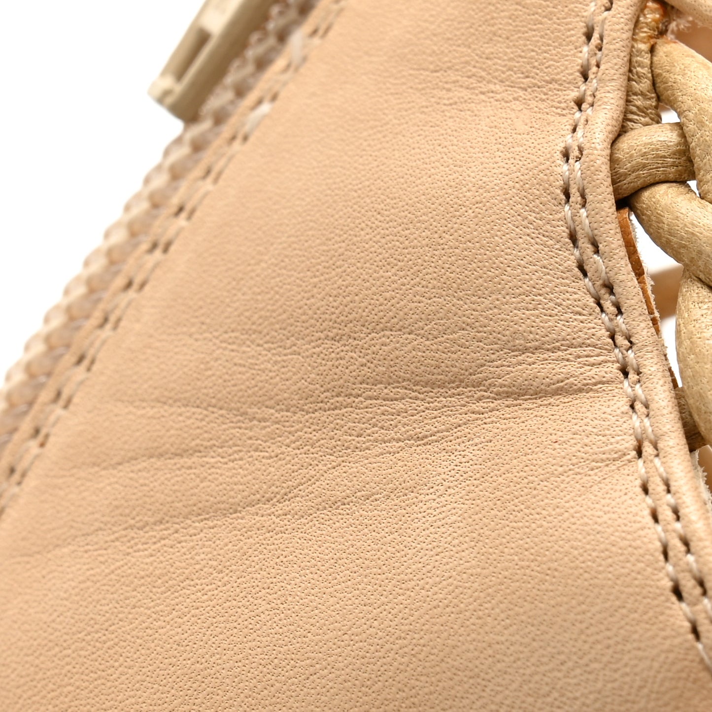Calfskin Coussin 140 Platform Cage Booties 37.5 Beige