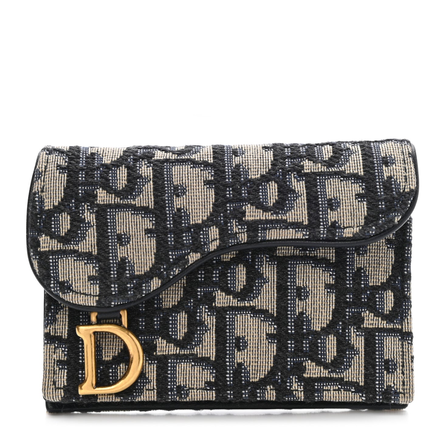 Oblique Saddle Card Holder Blue