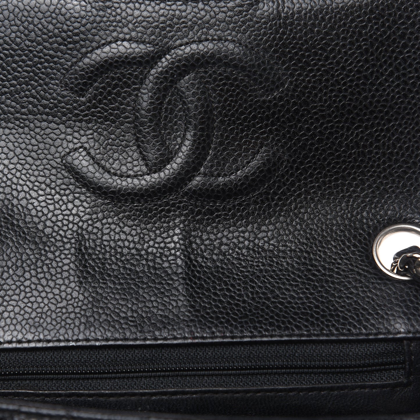 Caviar Quilted Mini Square Flap Black