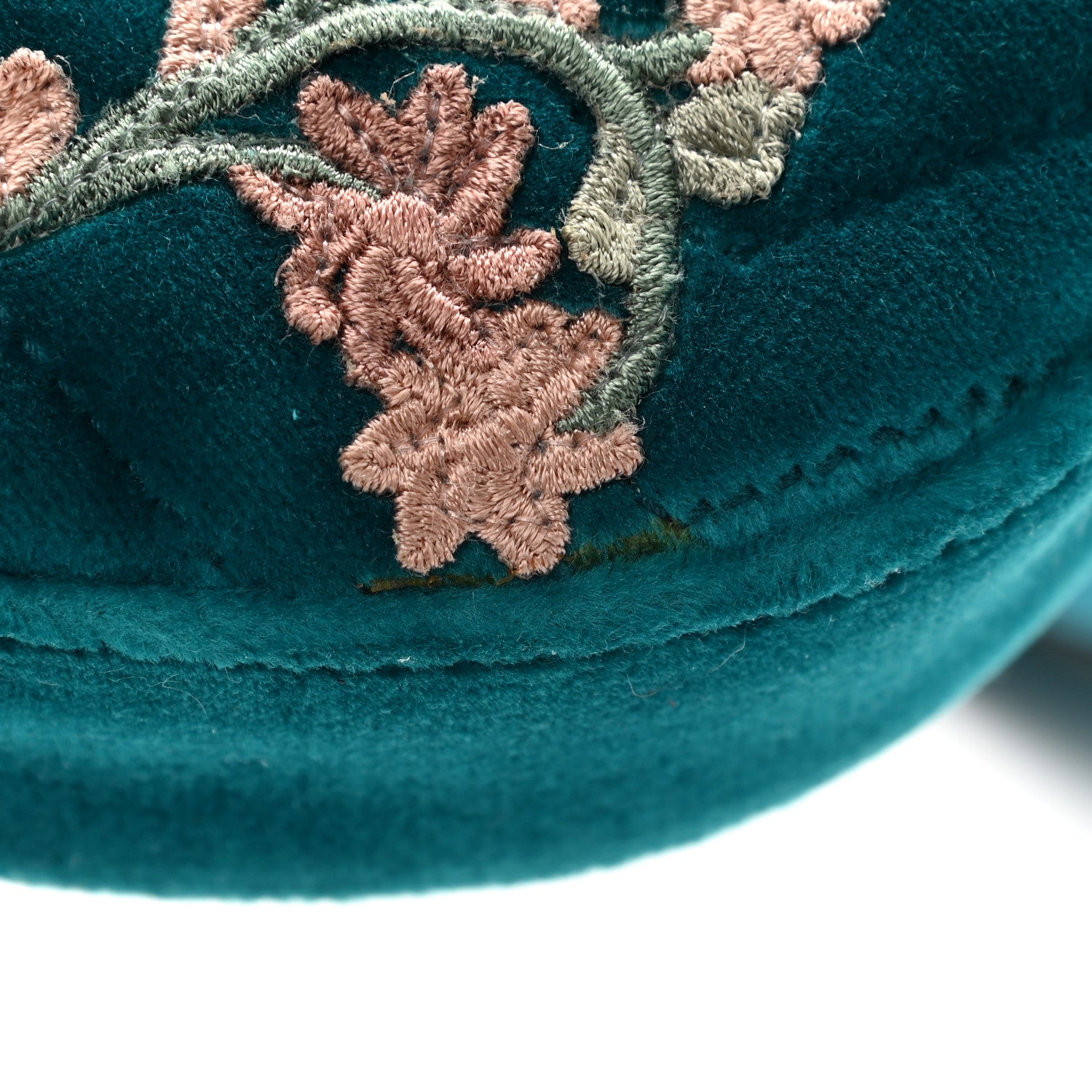 Gucci Velvet Matelasse Embroidered GG Marmont Belt Bag 85 34 Pavone Cyan 11 of 11