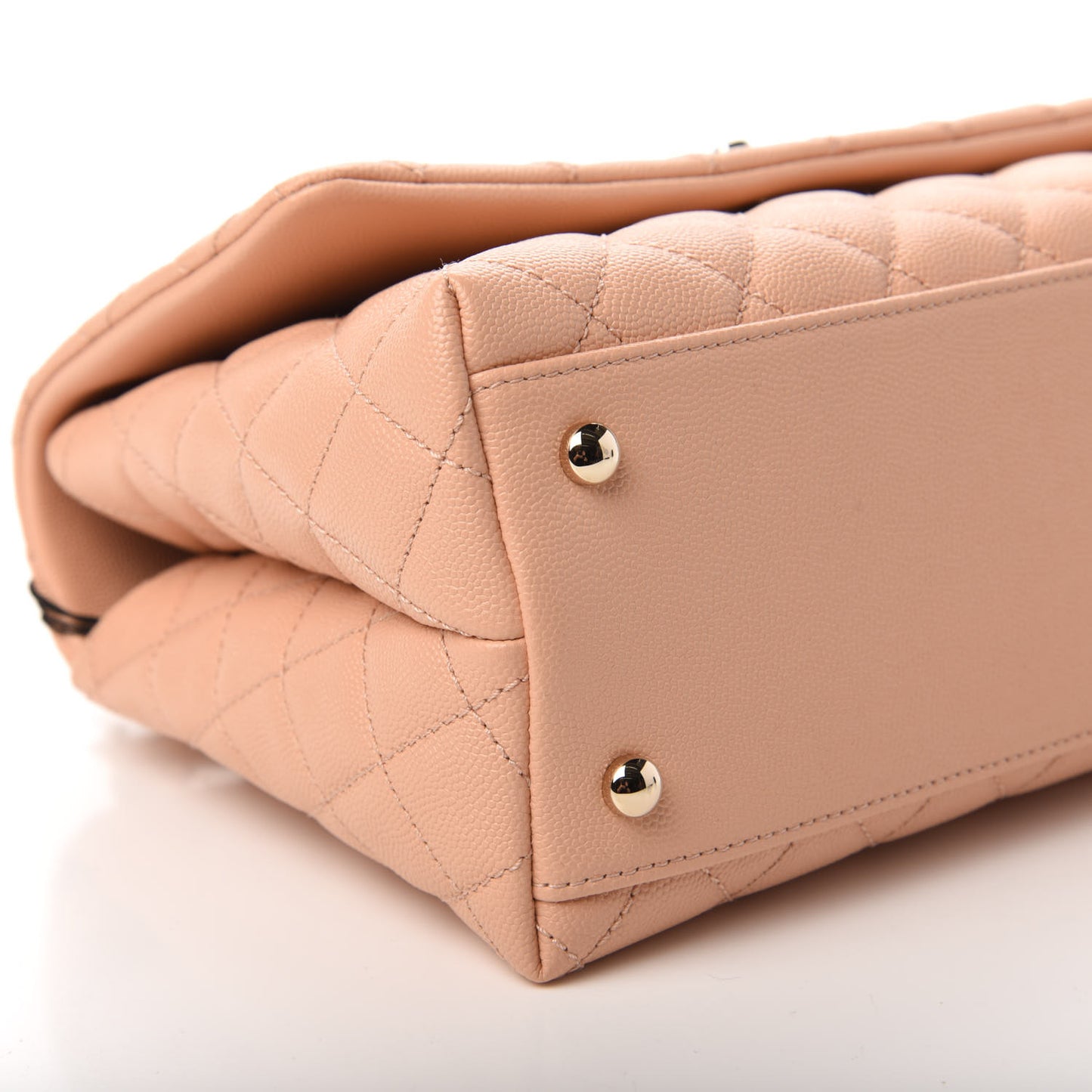 Caviar Quilted Small Coco Handle Flap Light Pink
