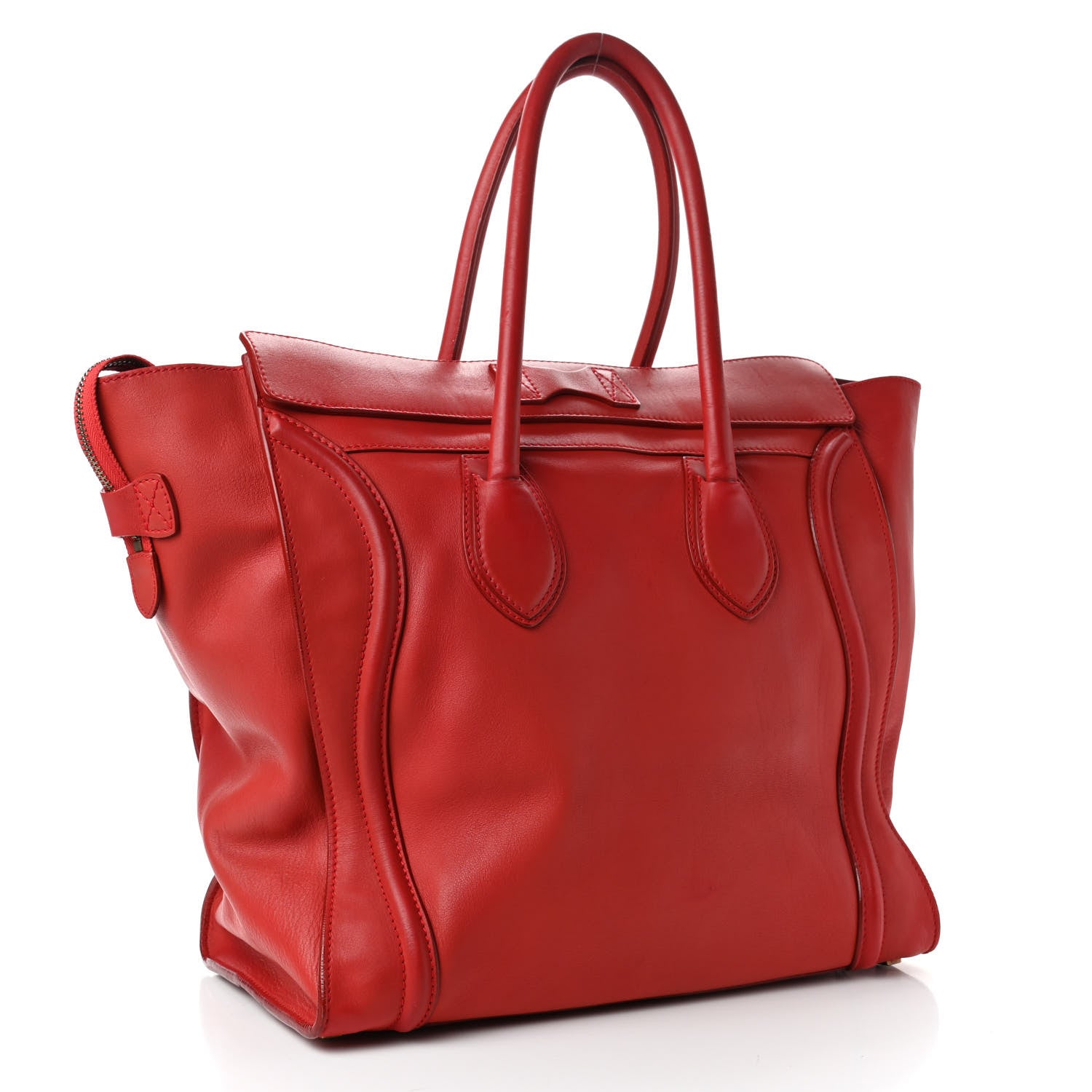 Celine Smooth Calfskin Medium Luggage Red 2 of 4